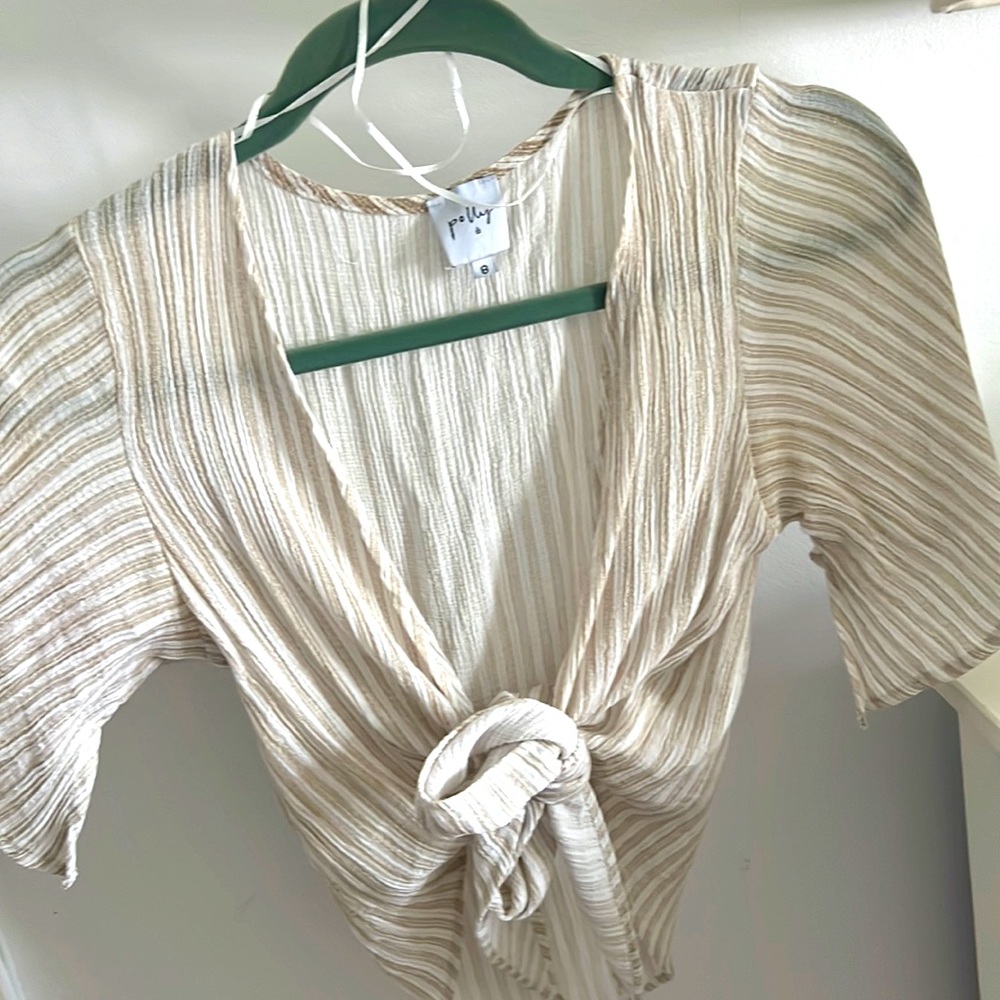 Princess Polly stripped crop top tie front